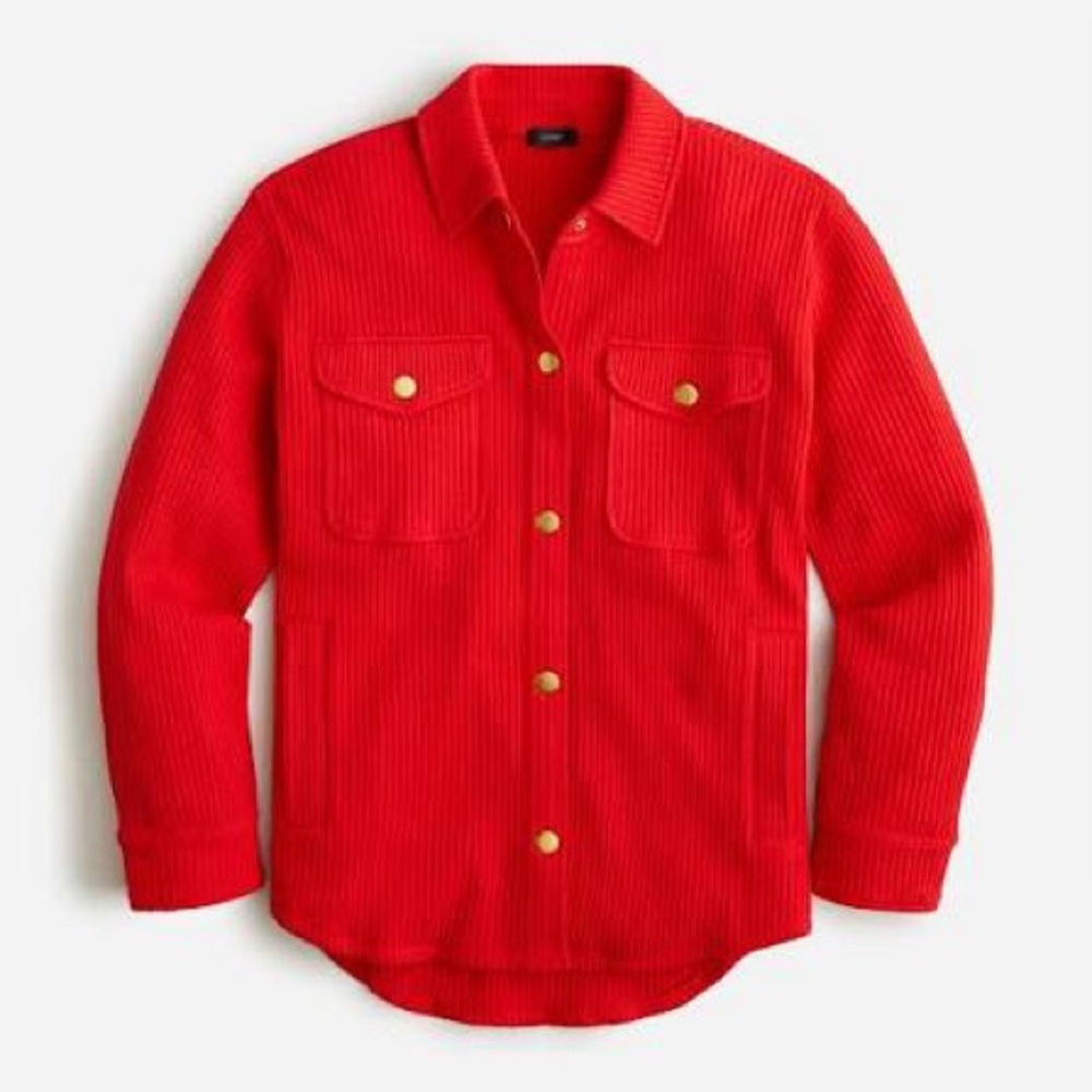 J Crew Waffle Knit Shirt Jacket—Size Smal